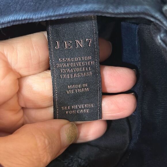 Jen7 7 for all mankind ankle length distressed skinny jeans highrise sz 0 - Picture 10 of 10